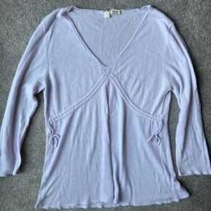 Anthropologie Moth Lavender Crochet Knit Light Sweater